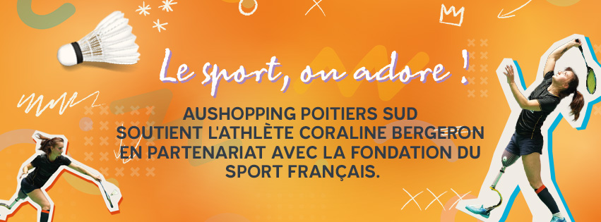 Mécénat sportif centre commercial aushopping poitiers sud badminton coraline bergeron