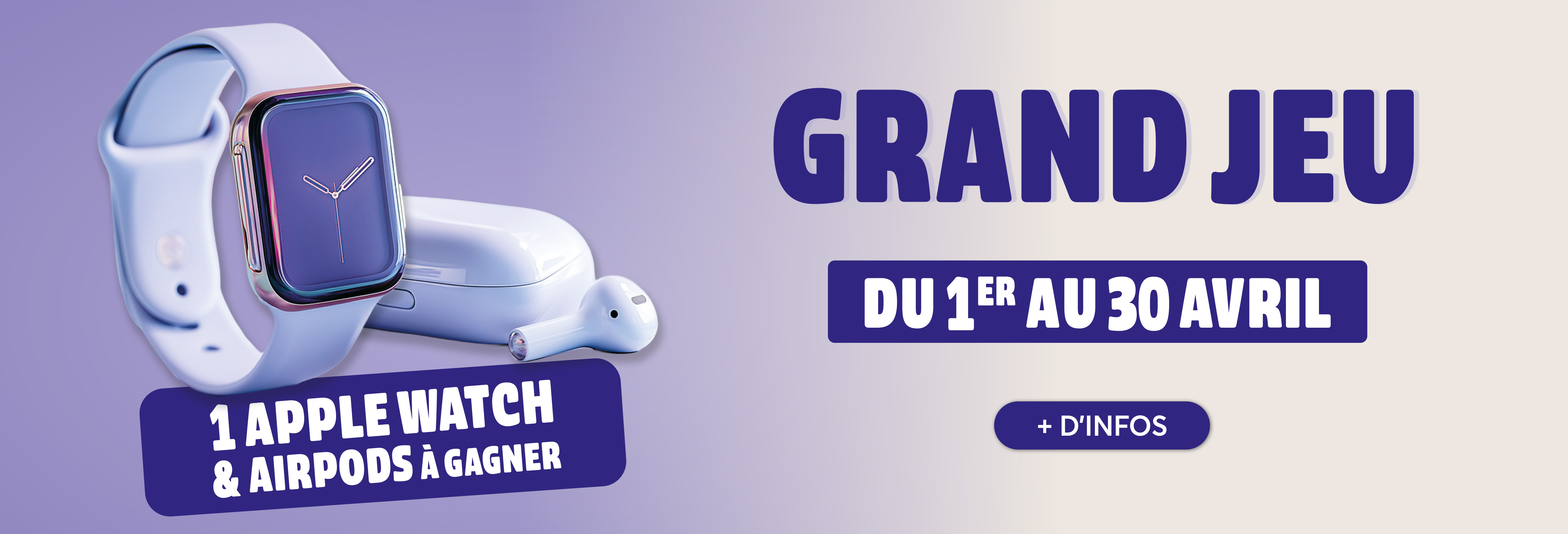 Tentez votre chance du 1er au 30 avril pour gagner une apple watch et des airpods dans votre centre commercial Aushopping Poitiers Sud