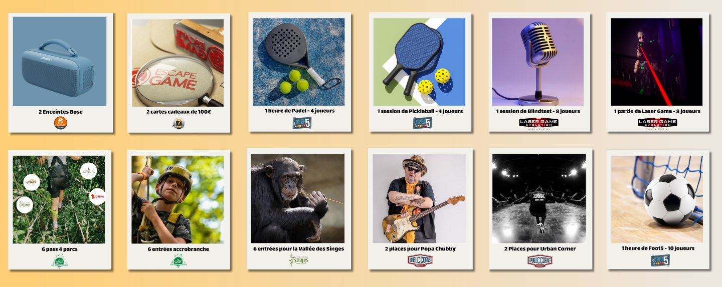 Bannière lots des partenaires Poitiers South Bay 2025